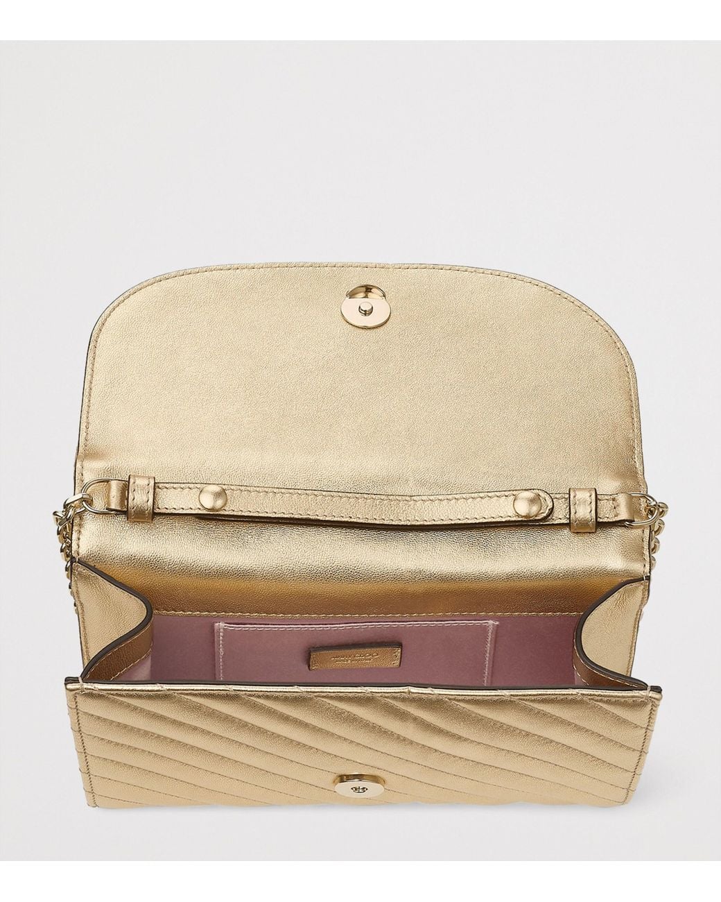 Jimmy Choo Natural Leather Curve Clutch Bag