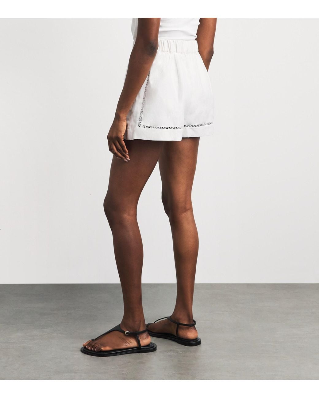 Maje White Embroidered Shorts