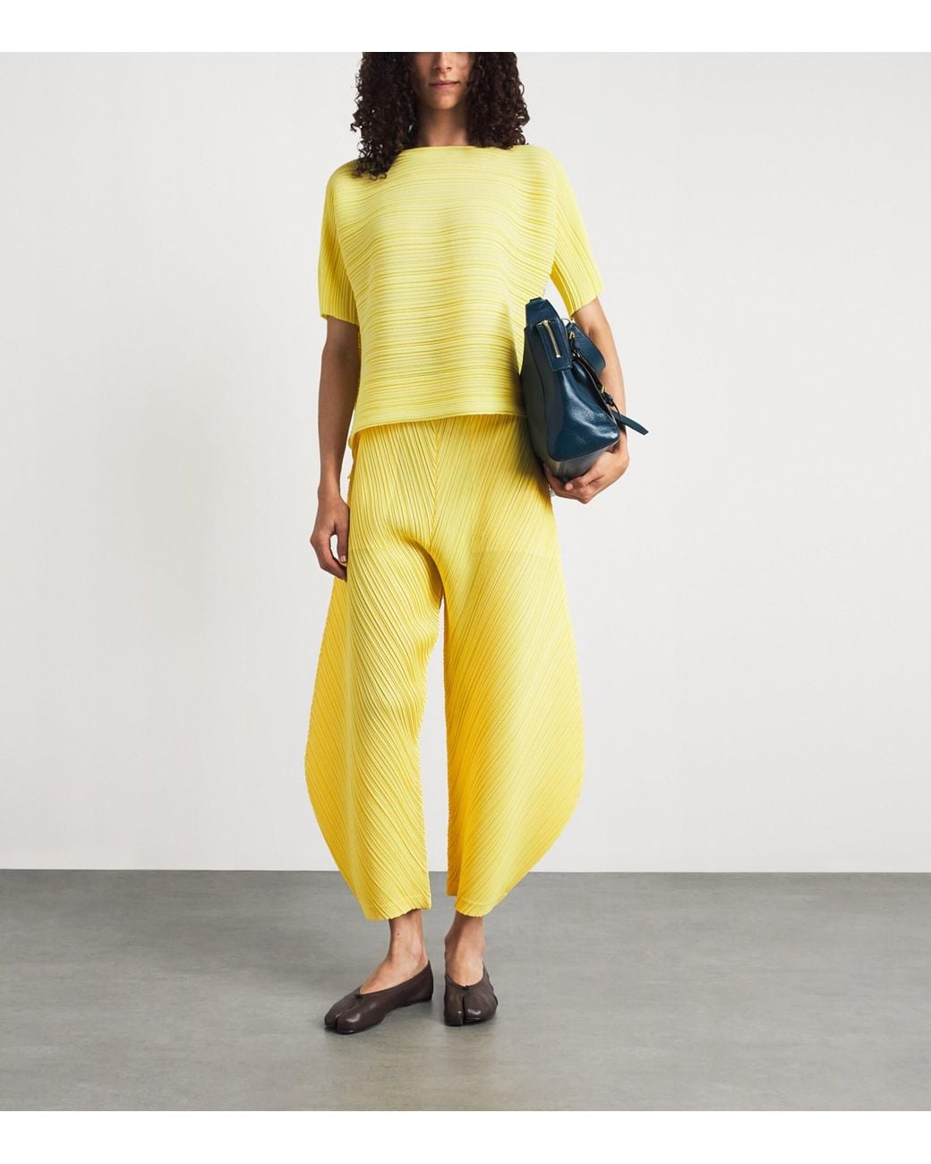 Pleats Please Issey Miyake Yellow Thicker Bottoms 1 Trousers