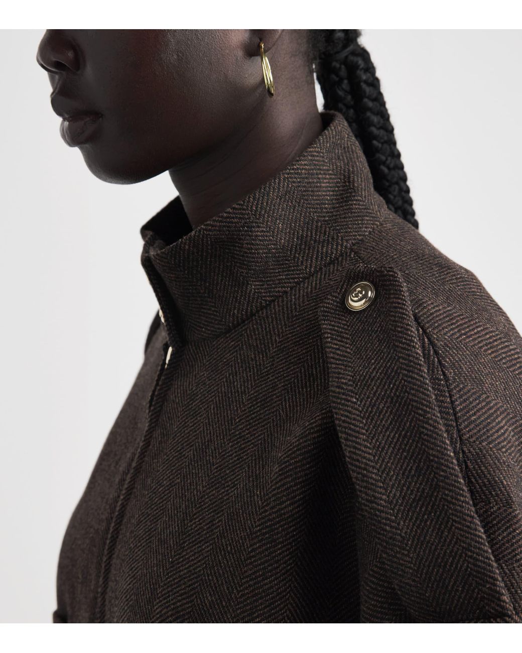 Maje Black Wool-Blend Oversized Jacket