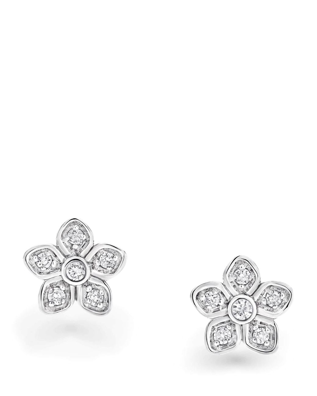 Graff White And Diamond Wild Flower Stud Earrings