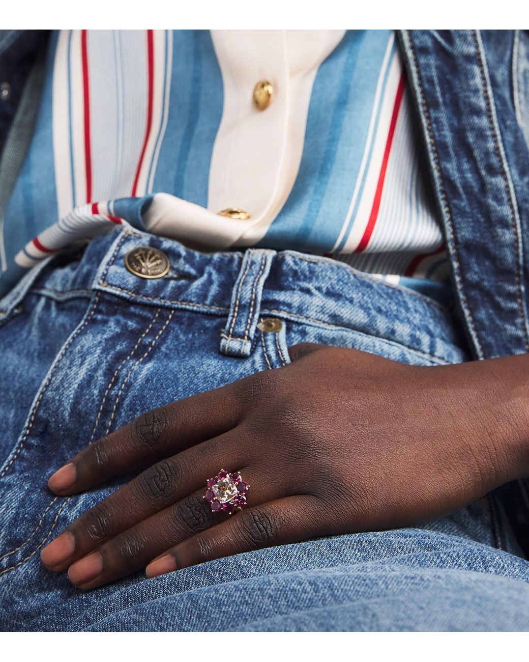 Jennifer Meyer Purple And Rubellite Flower Ring