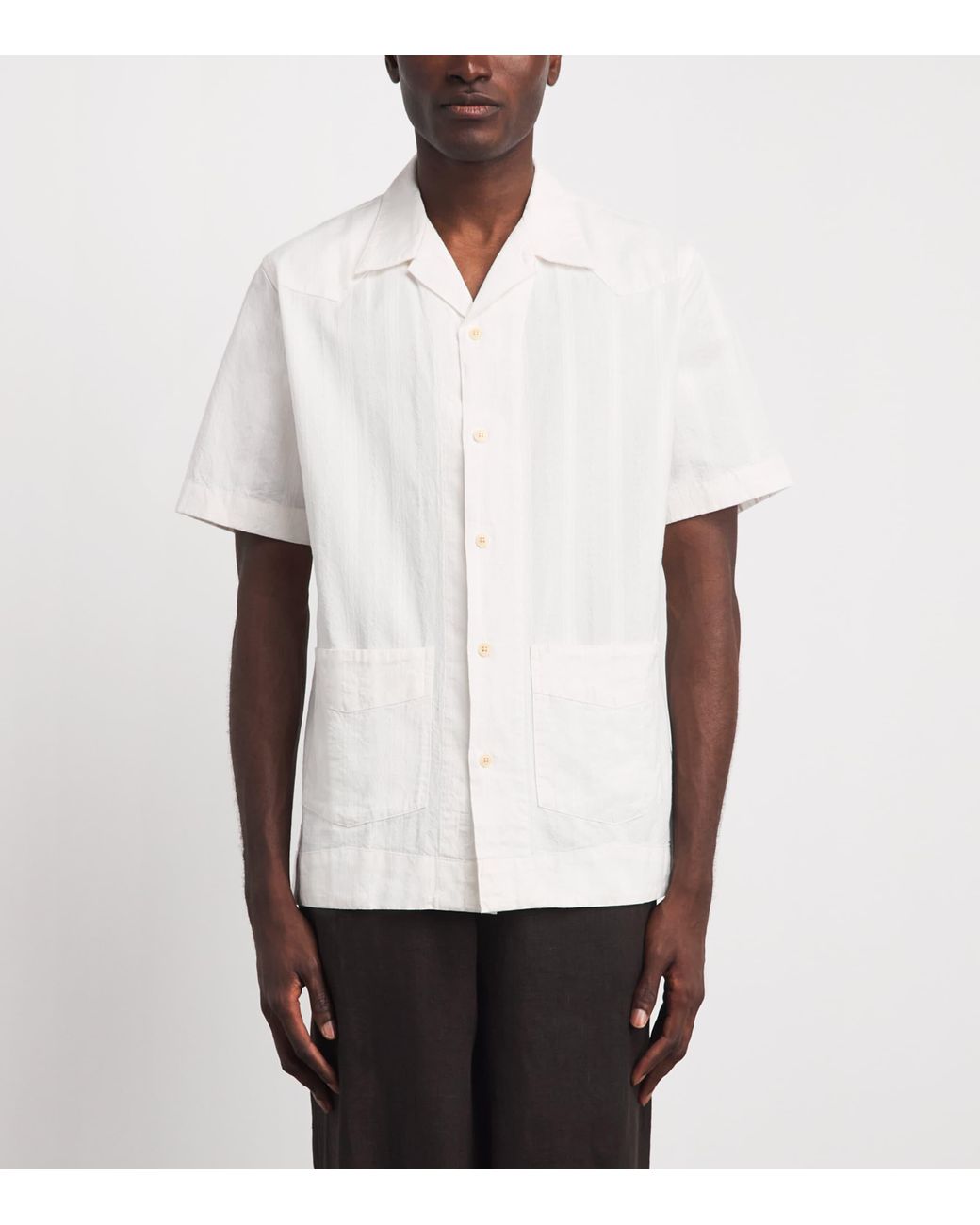 Oliver Spencer White Cotton Cuban Shirt for men
