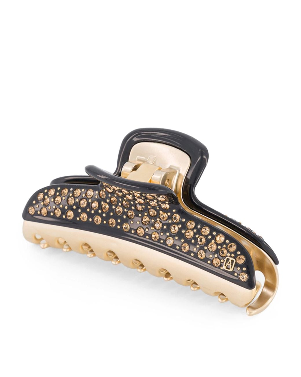 Alexandre De Paris Brown Plated Crystal-Embellished Claw Hair Clip