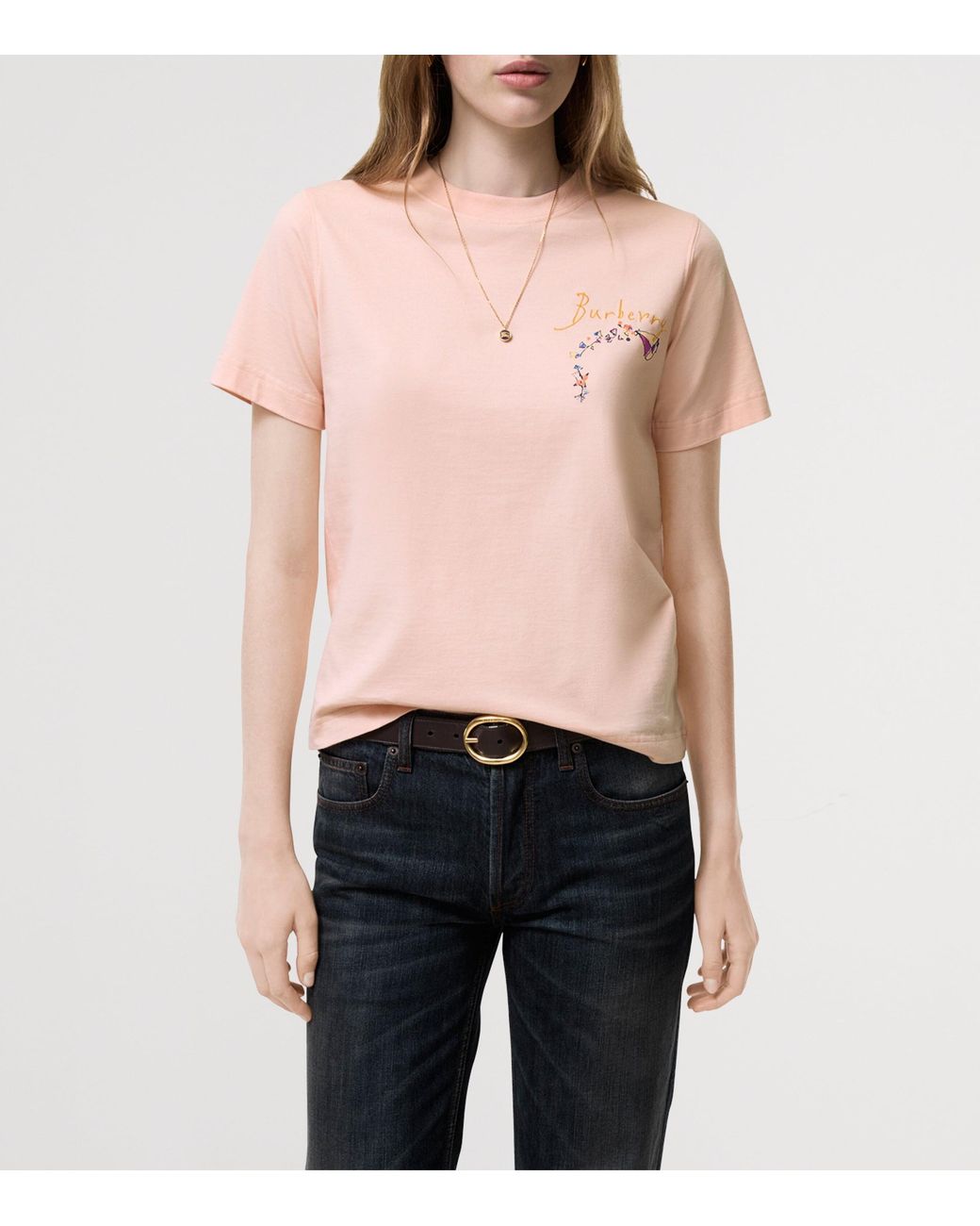 Burberry Pink Cotton Brave Little Tree T-Shirt
