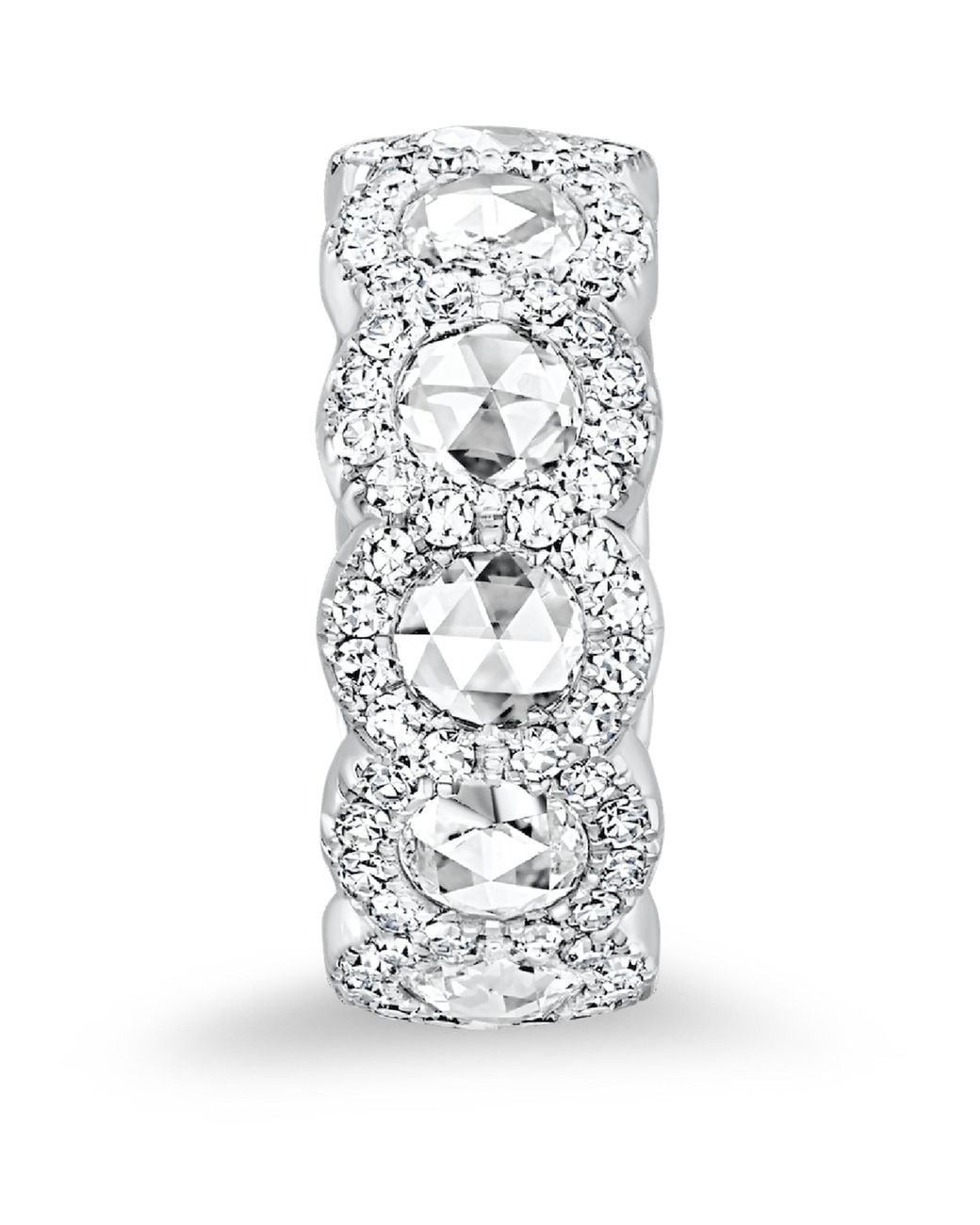 David Morris Metallic And Diamond Rose Cut Eternity Ring