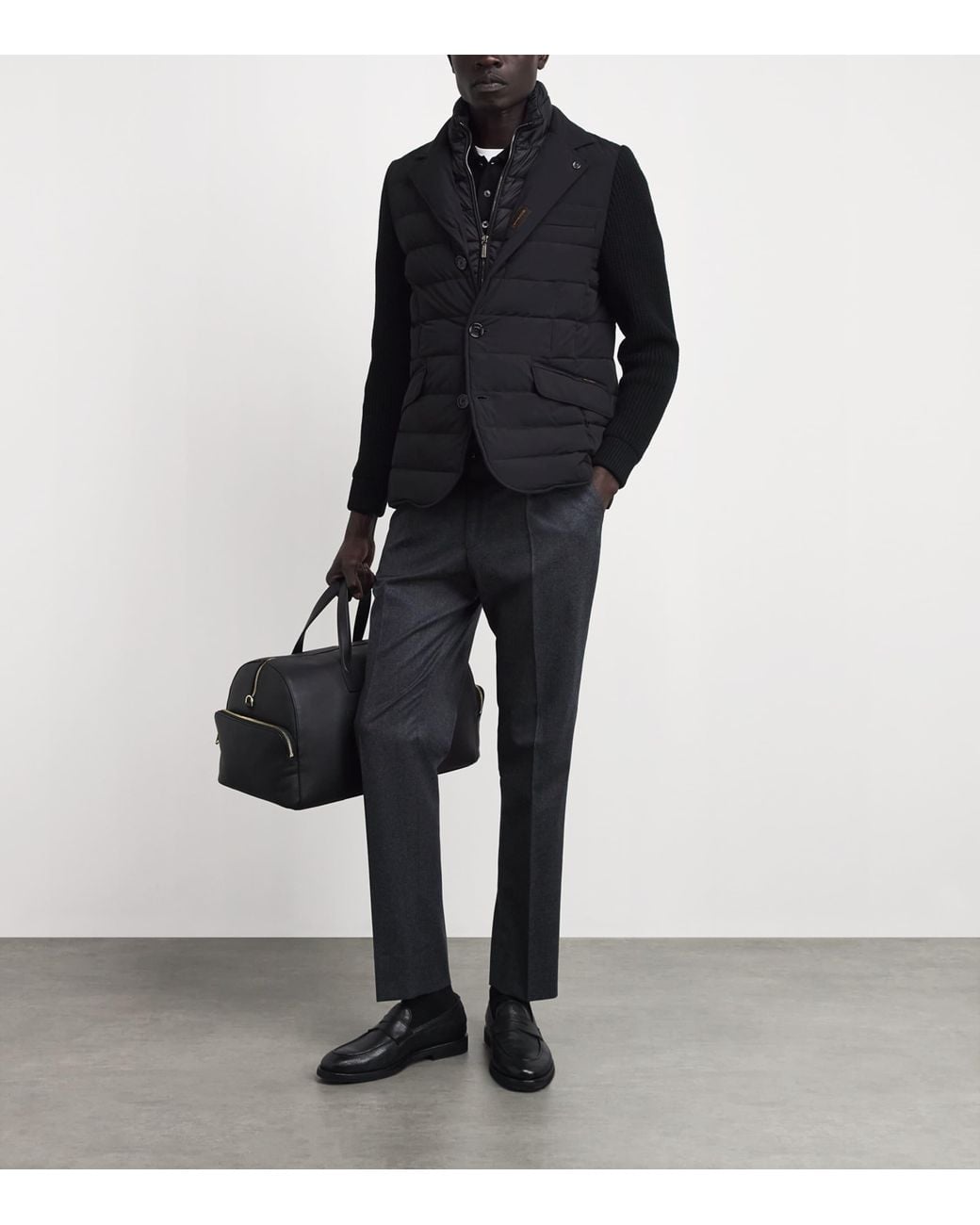 Moorer Black Hybrid Rogers Jacket for men