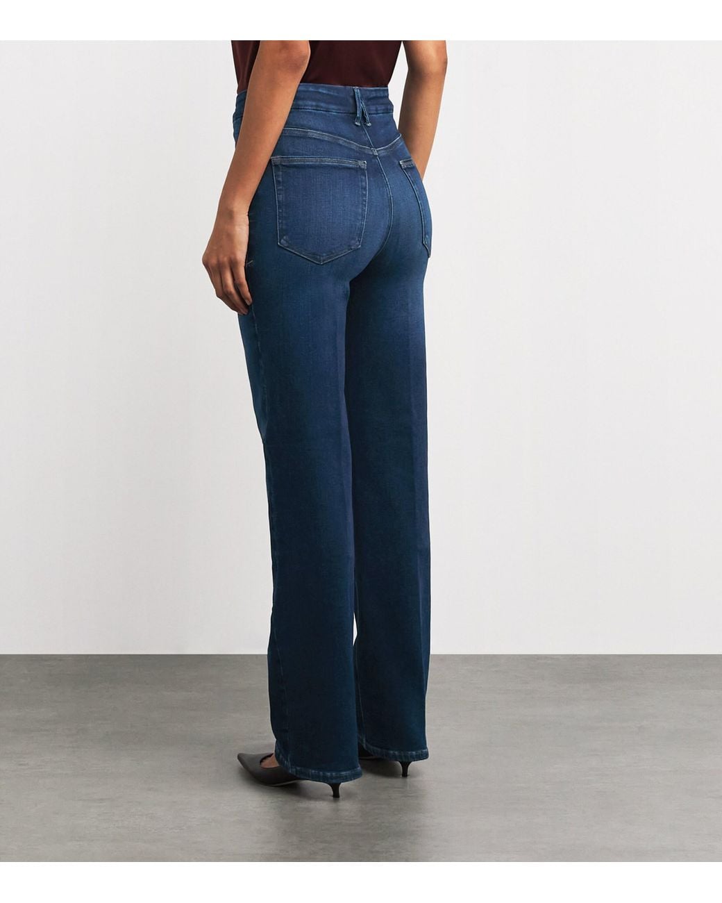 GOOD AMERICAN Blue Soft Tech Good True Straight Jeans