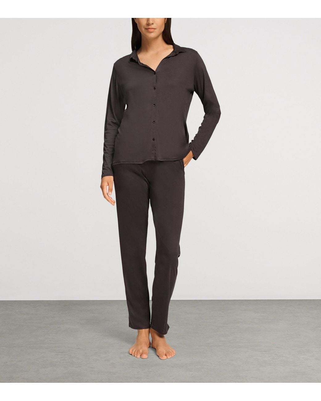 Hanro Brown Modal-Silk Grand Central Pyjama Trousers