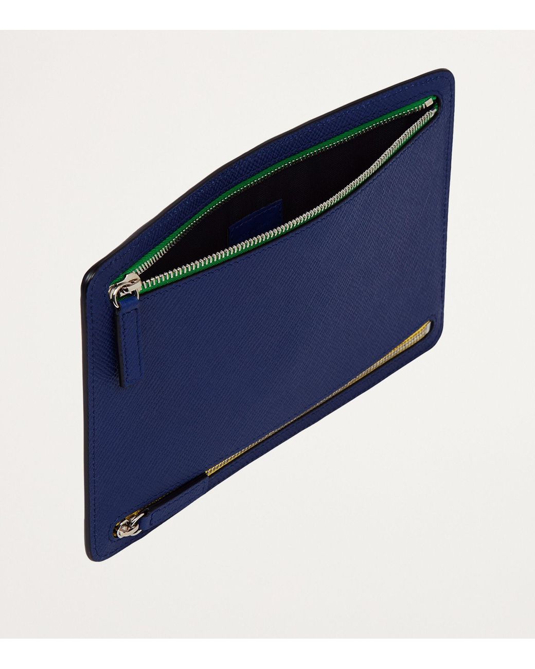 Smythson Panama Leather Multi-zip Travel Wallet in Blue for Men | Lyst