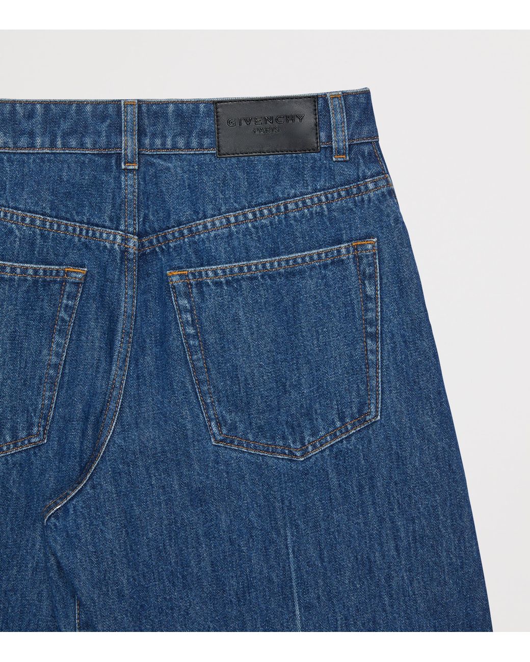Givenchy Blue Raw-Edge Wide-Leg Jeans