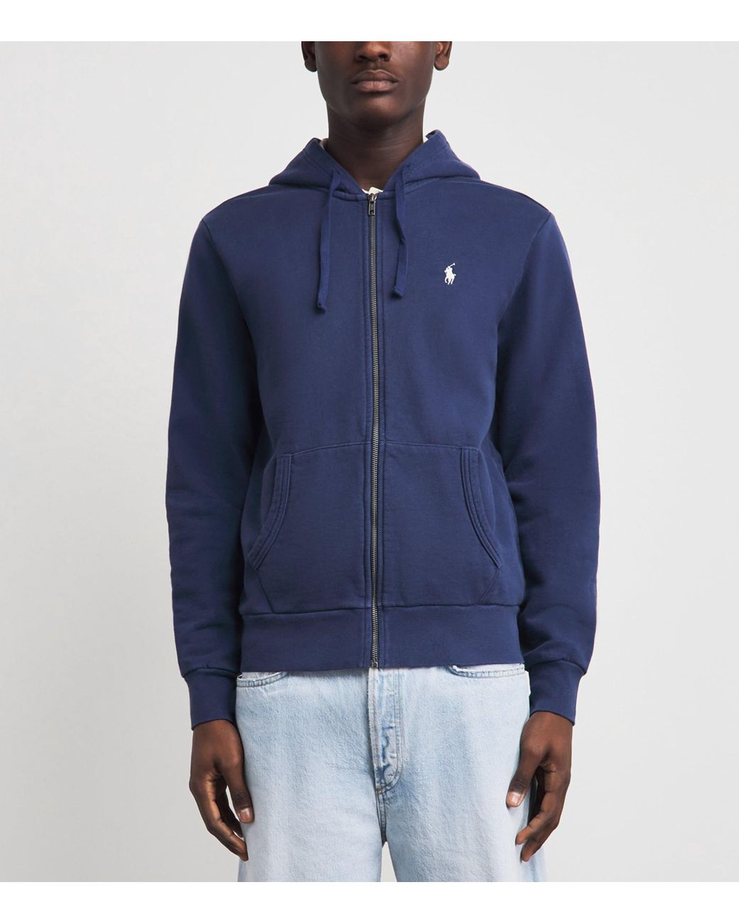 Polo Ralph Lauren Blue Polo Pony Zip-Up Hoodie for men
