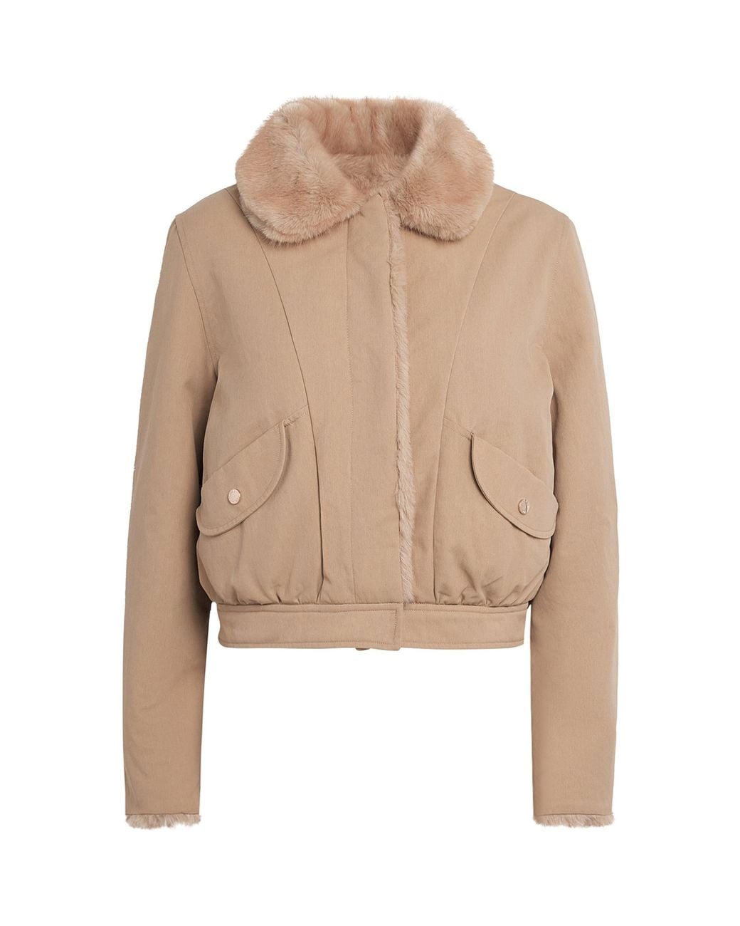 Claudie Pierlot Natural Faux Shearling Reversible Parka