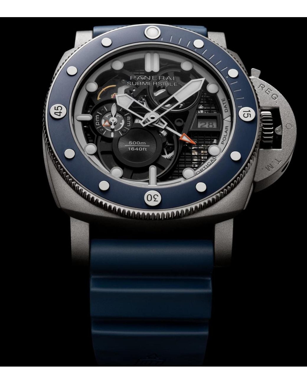 Panerai Blue Titanium Dmls Submersible Gmt Watch