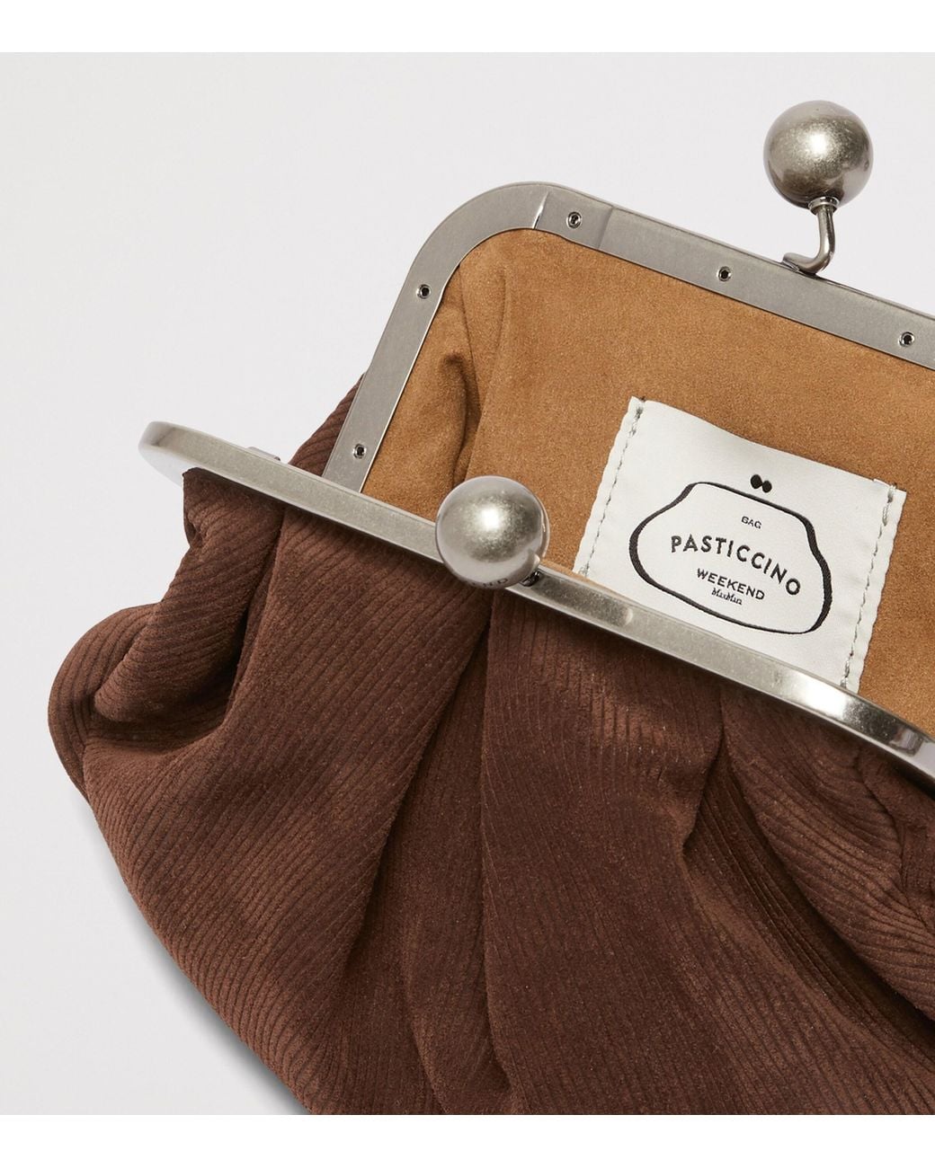 Weekend by Maxmara Brown Small Suede Pasticcino Clutch Bag