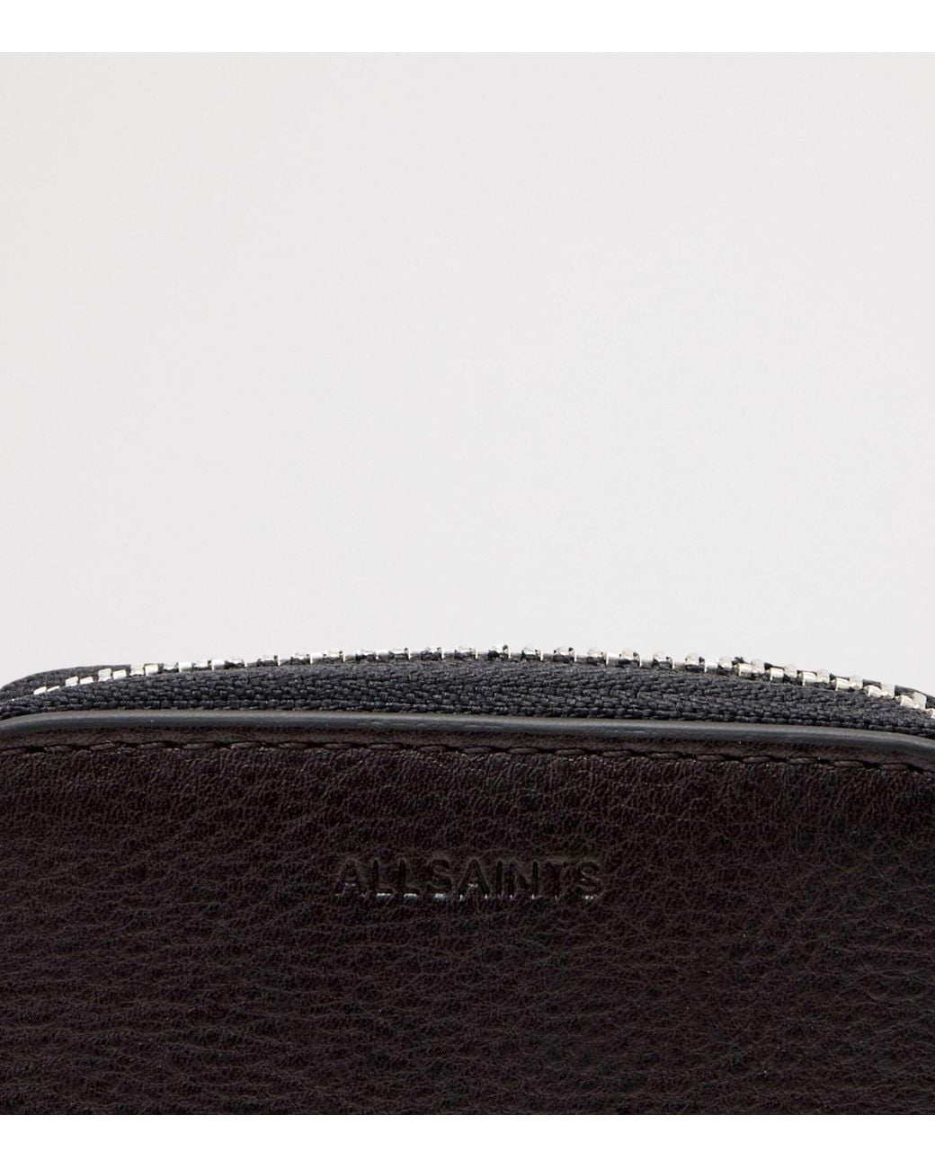 AllSaints Black Leather Clymer Wallet for men