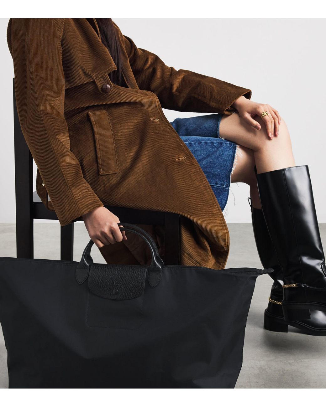 Longchamp Black Xl Le Pliage One Travel Bag for men