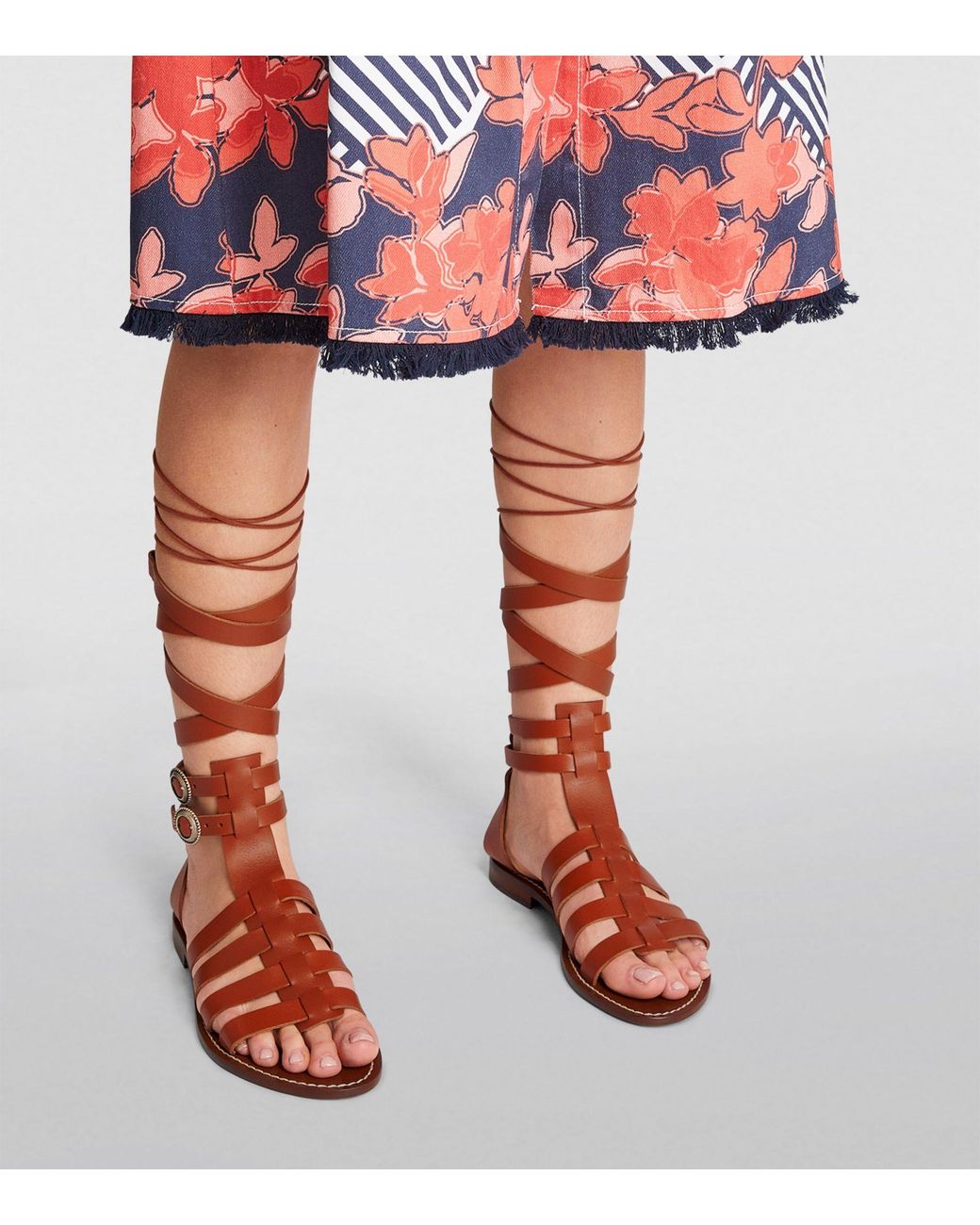 MAX&Co. Leather Gladiator Sandals in Brown | Lyst