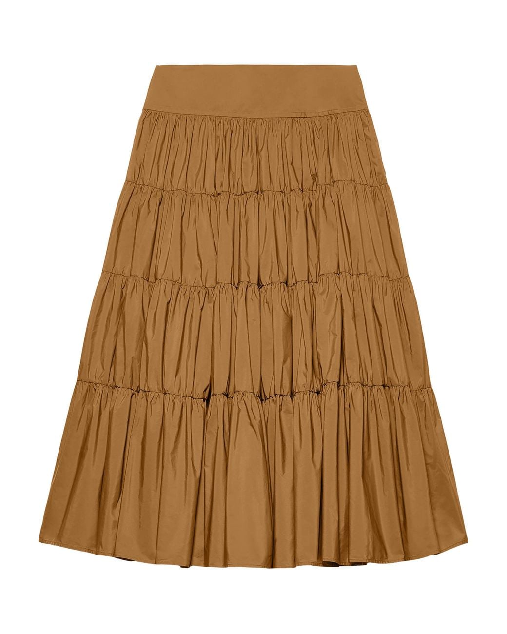 MAX&Co. Natural Taffeta Tiered Corolla Skirt