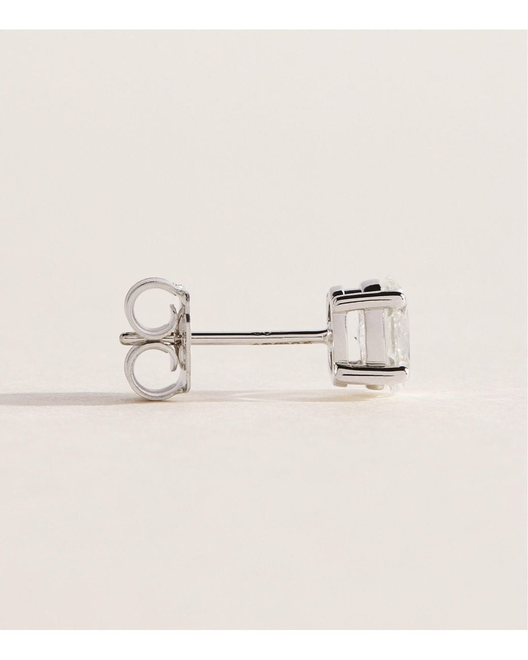 Harrods Natural And Diamond Oval Stud Earrings