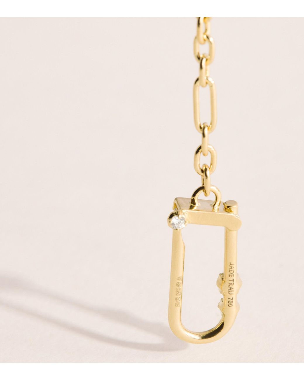 Jade Trau Natural Petite And Diamond Georgie Lock Necklace