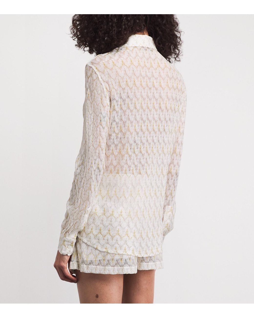 Missoni White Crochet Zigzag Shirt