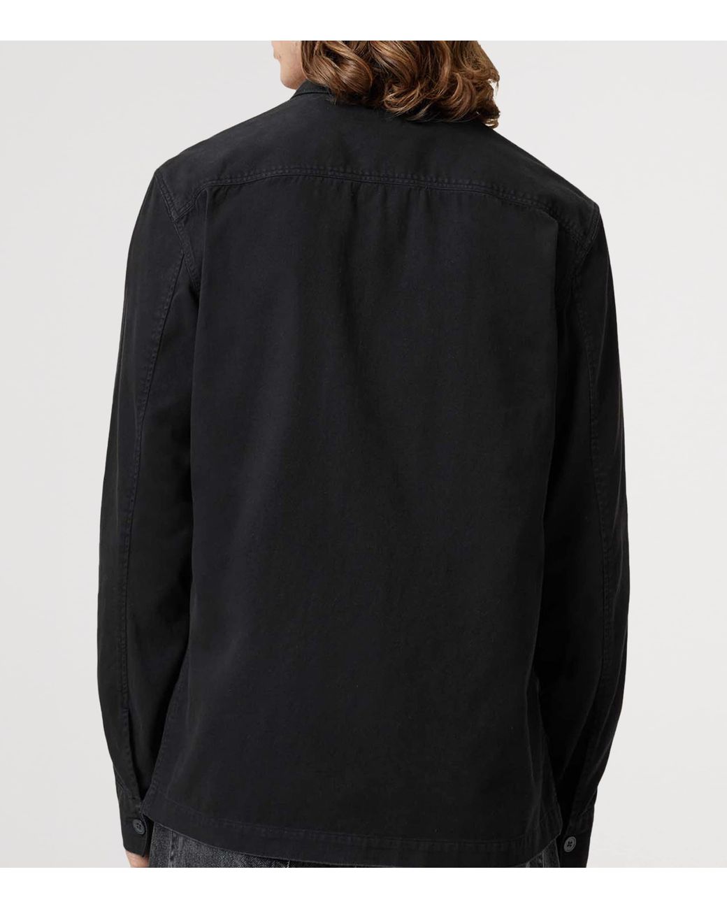 AllSaints Black Cotton Spotter Overshirt for men