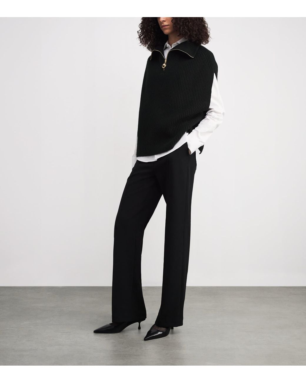 Joseph Black Cashmere-Blend Ribbed Raffet Sweater