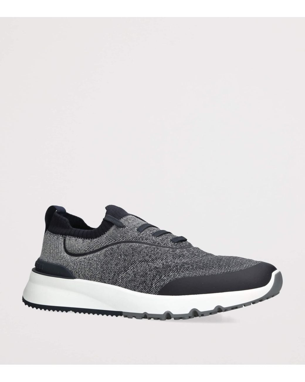 Brunello Cucinelli White Sportiv Knitted Sneakers for men