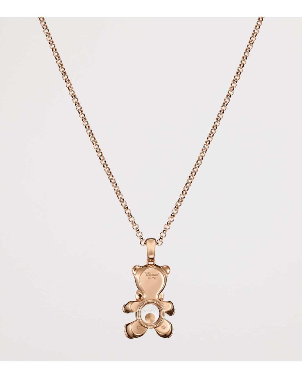 Chopard Metallic And Diamond Happy Diamonds Teddy Necklace