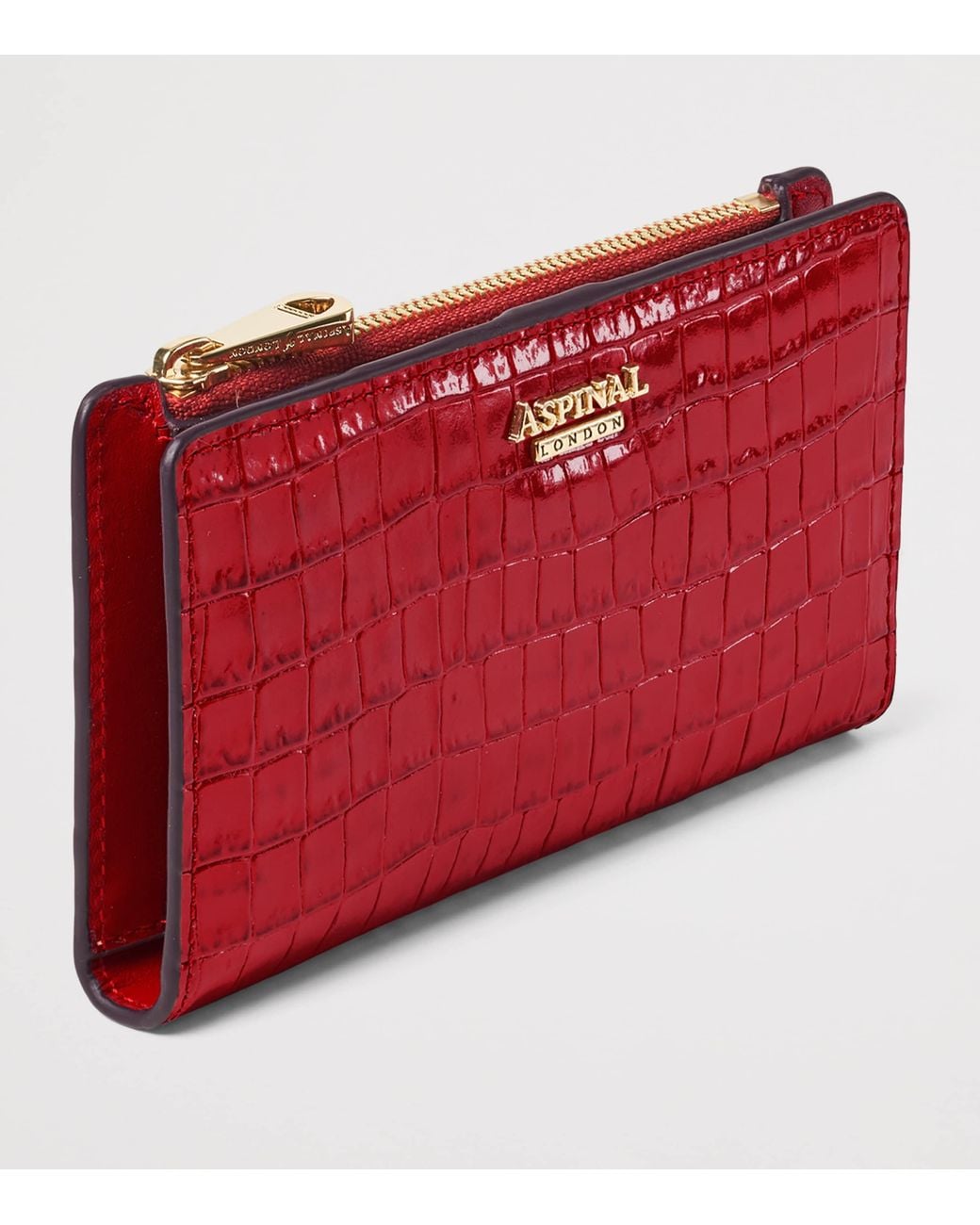 Aspinal Red Small Leather Mayfair Purse