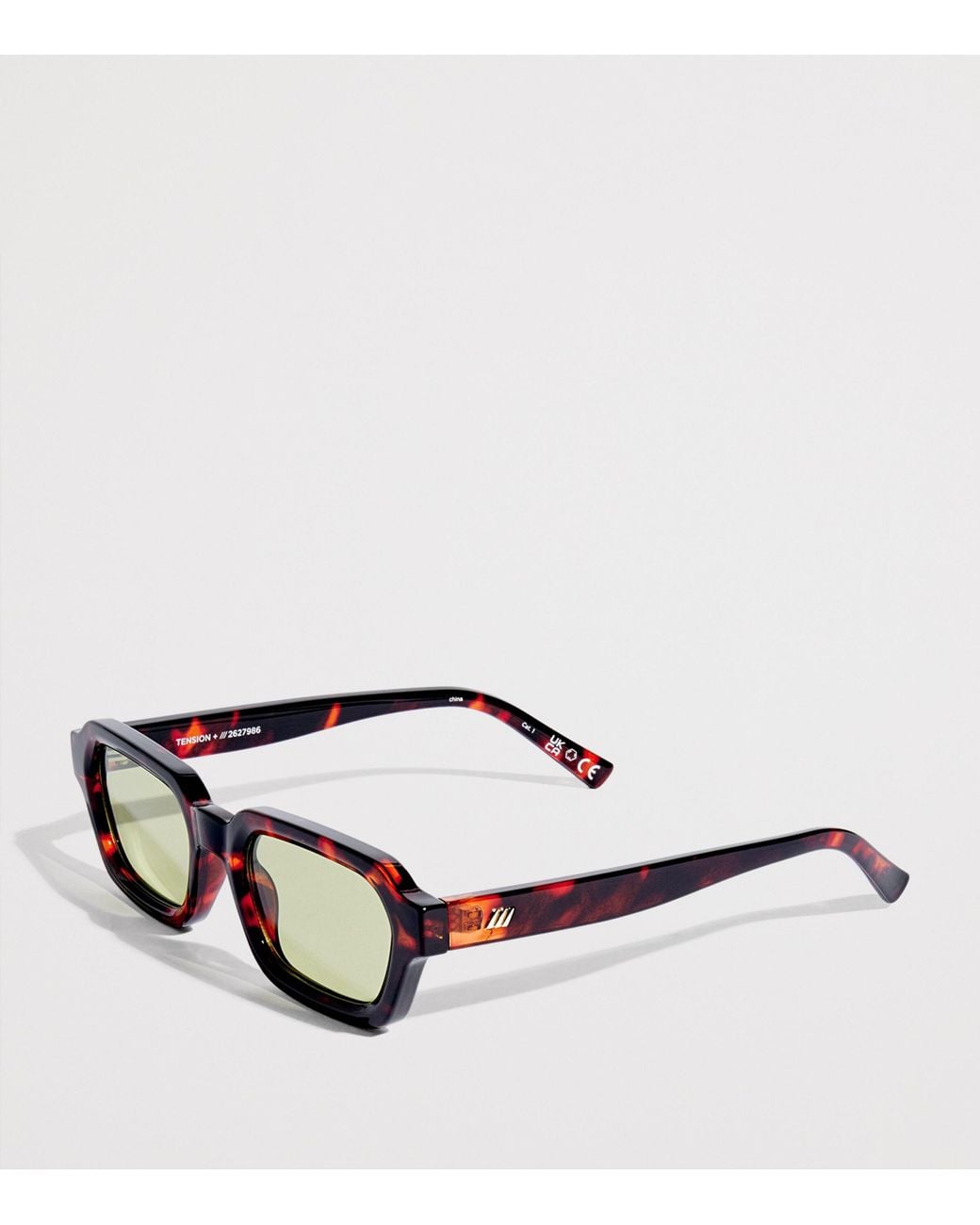 Le Specs Green Tension Rectangle Sunglasses
