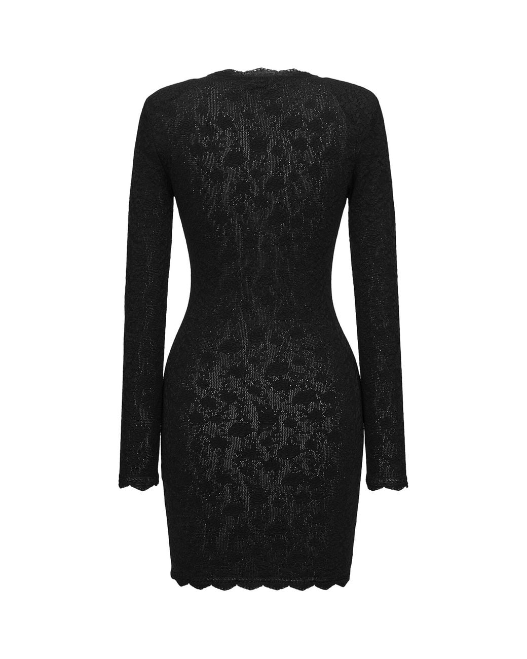 Saint Laurent Black Knitted Floral Mini Dress