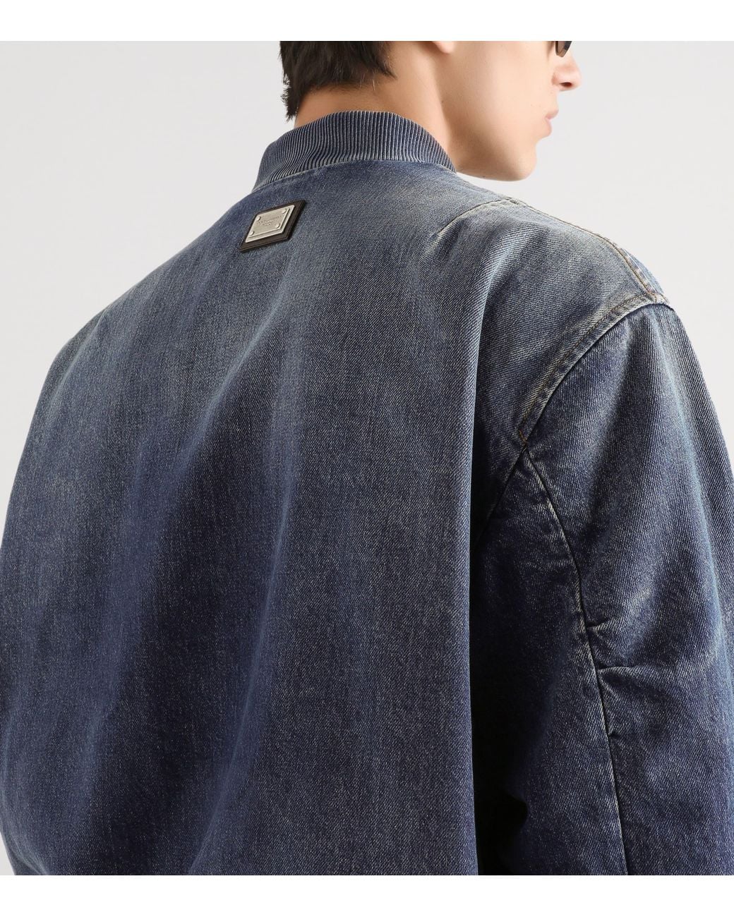 Dolce & Gabbana Blue Denim Bomber Jacket for men