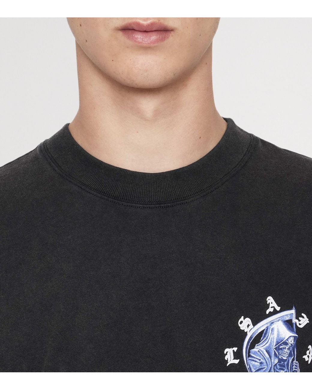 AllSaints Black Cotton Timer T-Shirt for men