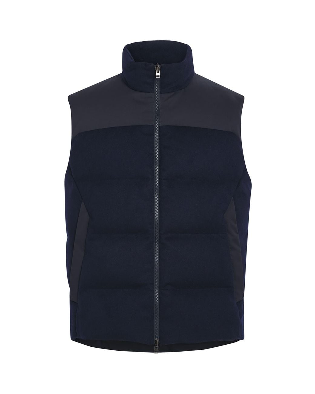 Sease Blue Cashmere Down-Padded Reversible Gilet for men
