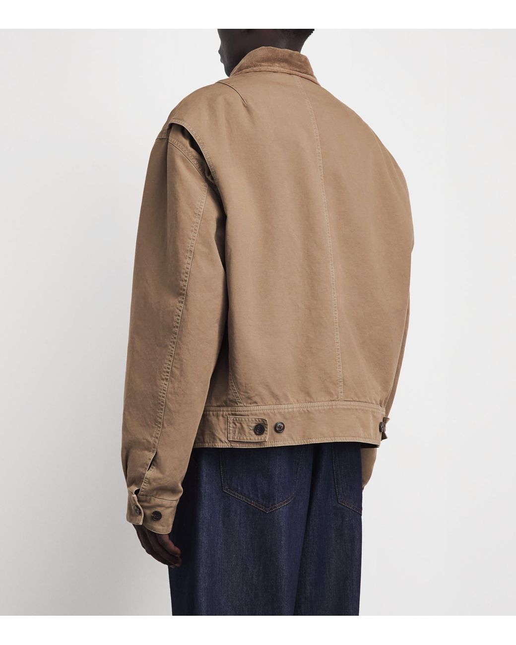 Dries Van Noten Brown Cotton Corduroy-Trim Jacket for men