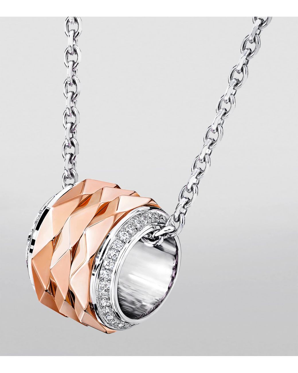 Graff White Rose, And Diamond Lg Signature Pendant Necklace