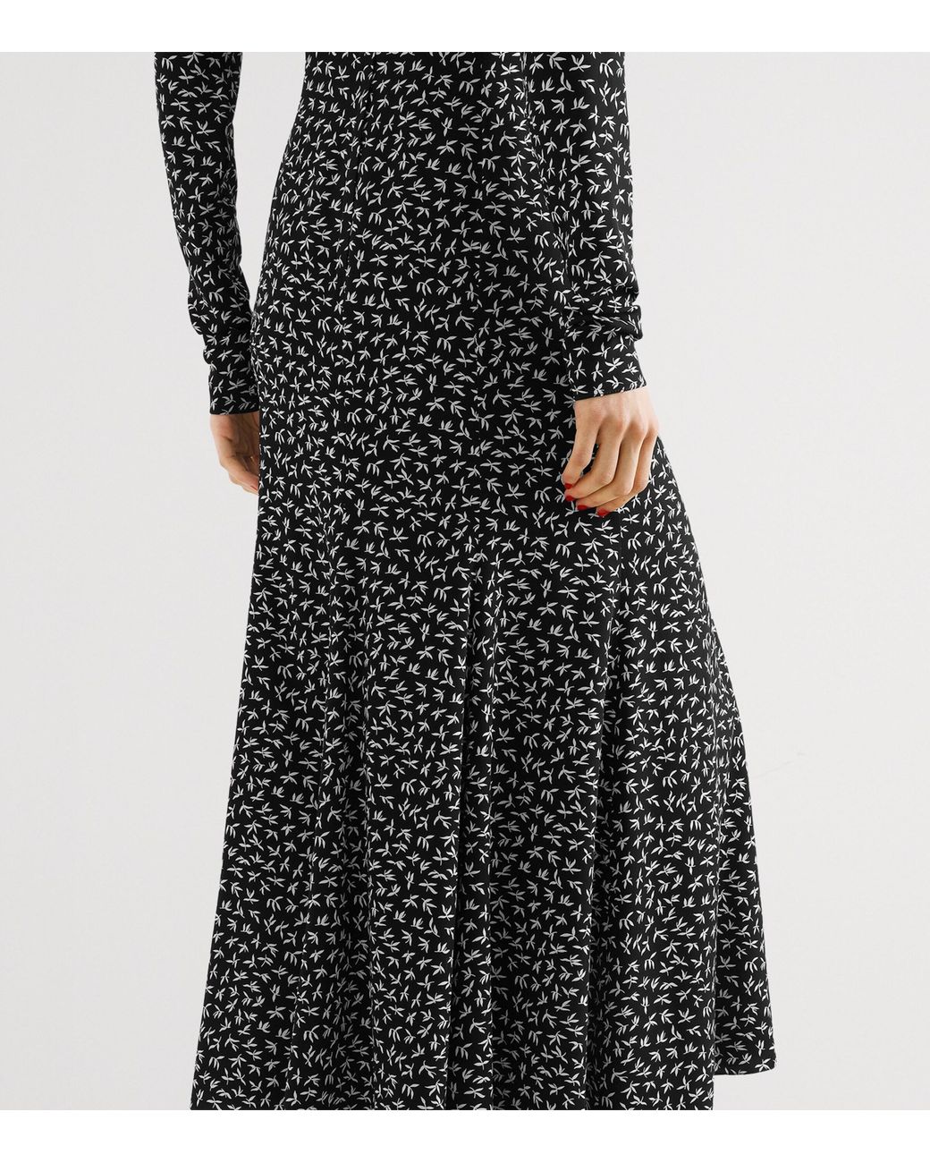Dolce & Gabbana Black Stretch-Silk Charmeuse Floral Midi Dress