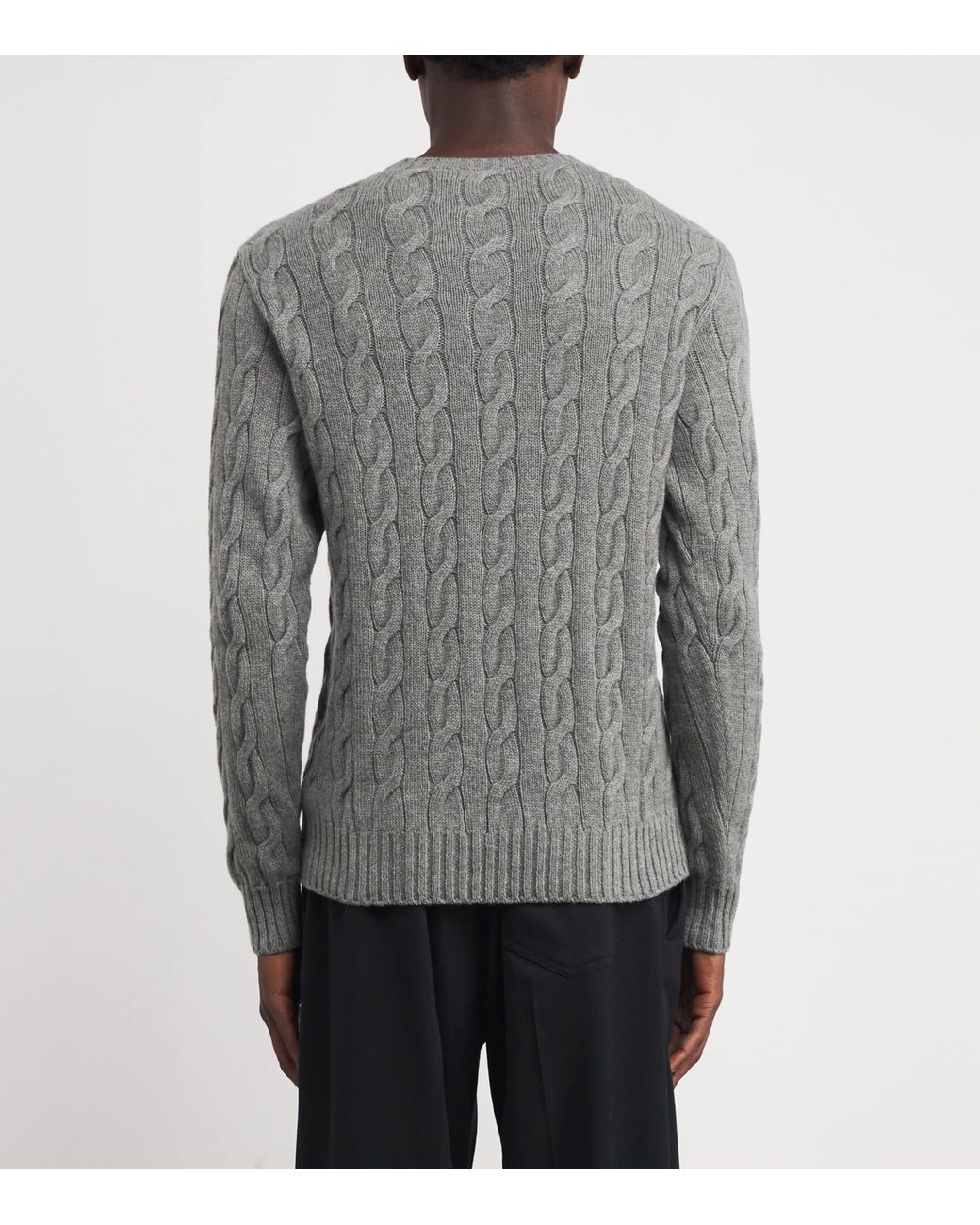 Ralph Lauren Gray Cashmere Cable-Knit Sweater for men