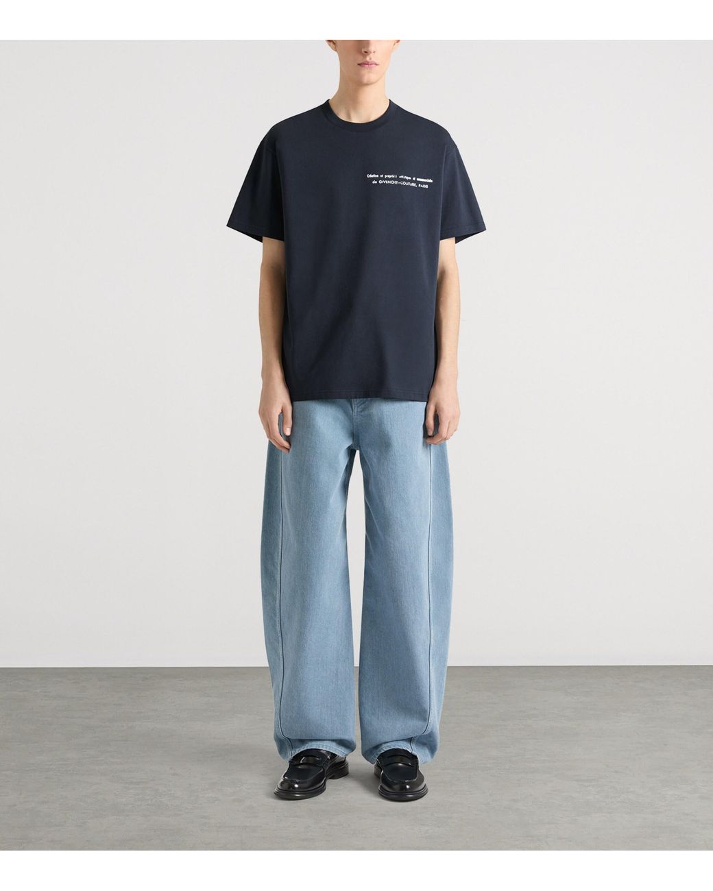Givenchy Blue Cotton Logo T-Shirt for men