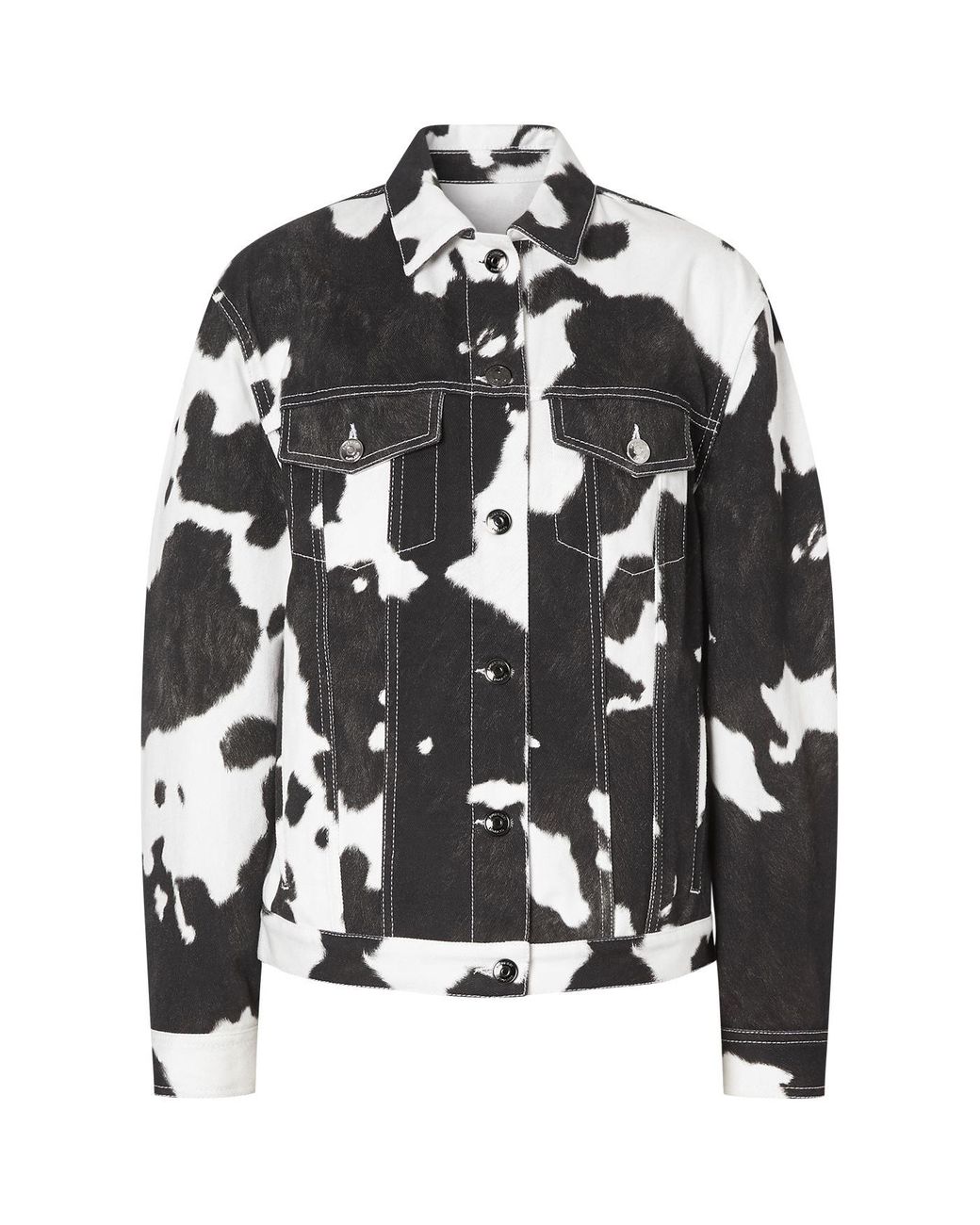 Burberry Cow Print Denim Jacket in Black | Lyst Canada