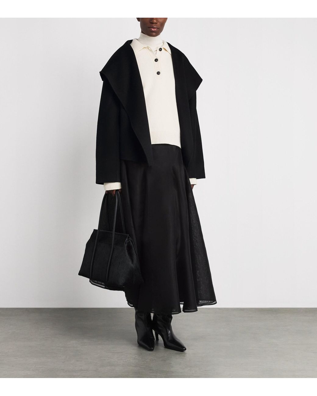 Almada Label Black Wool-Cashmere Cadie Coat