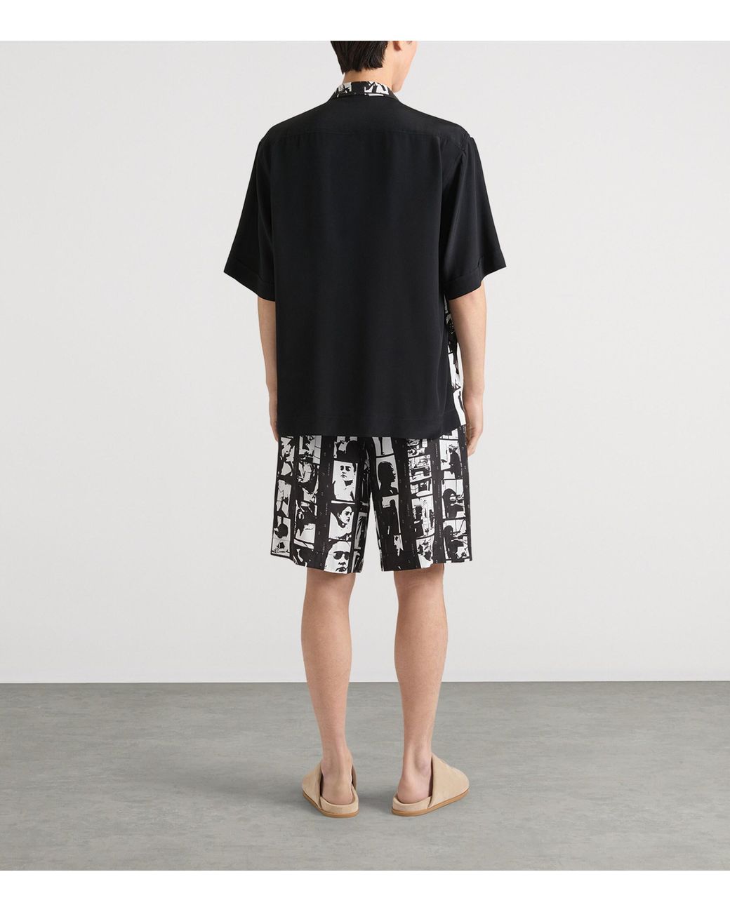 Givenchy Black Printed Bermuda Shorts for men