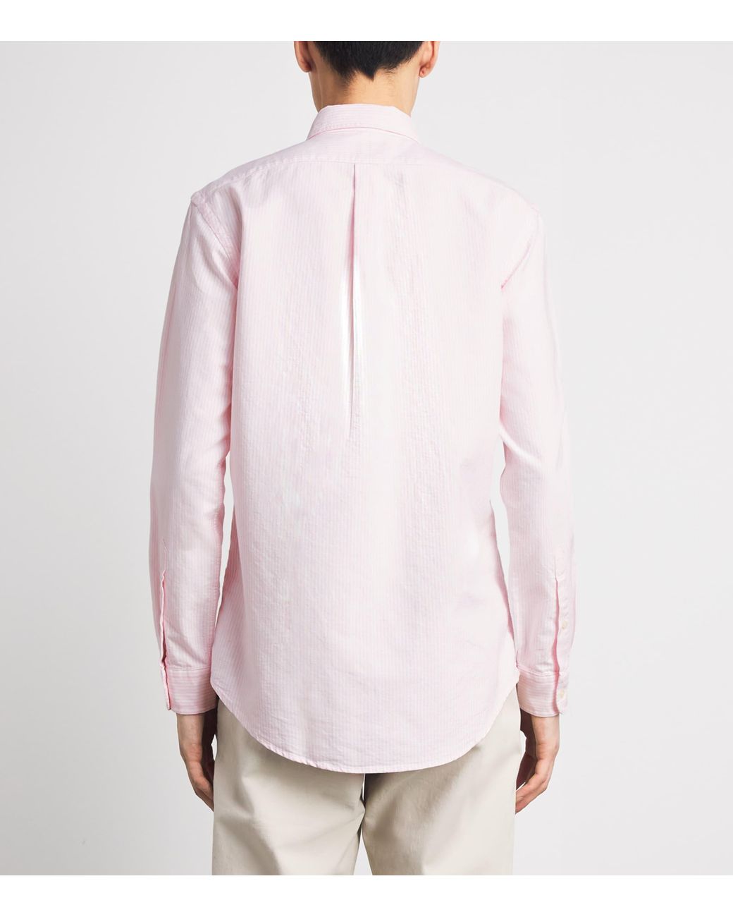 Polo Ralph Lauren Pink Cotton Stripe Oxford Shirt for men