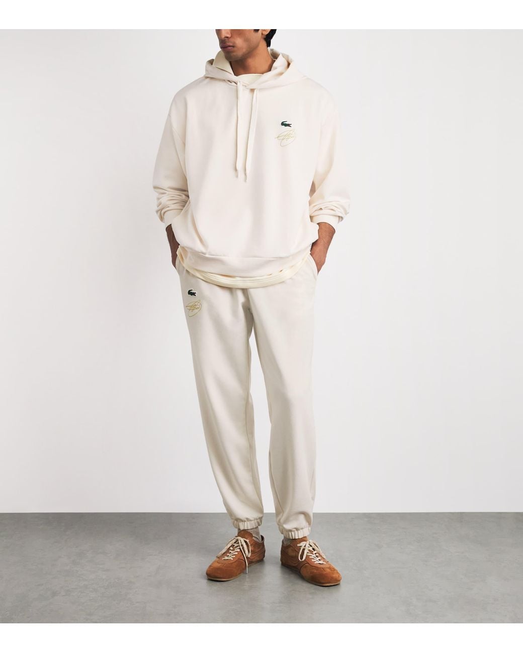 Lacoste White X Novak Djokovic Tennis Cuffed Sweatpants for men