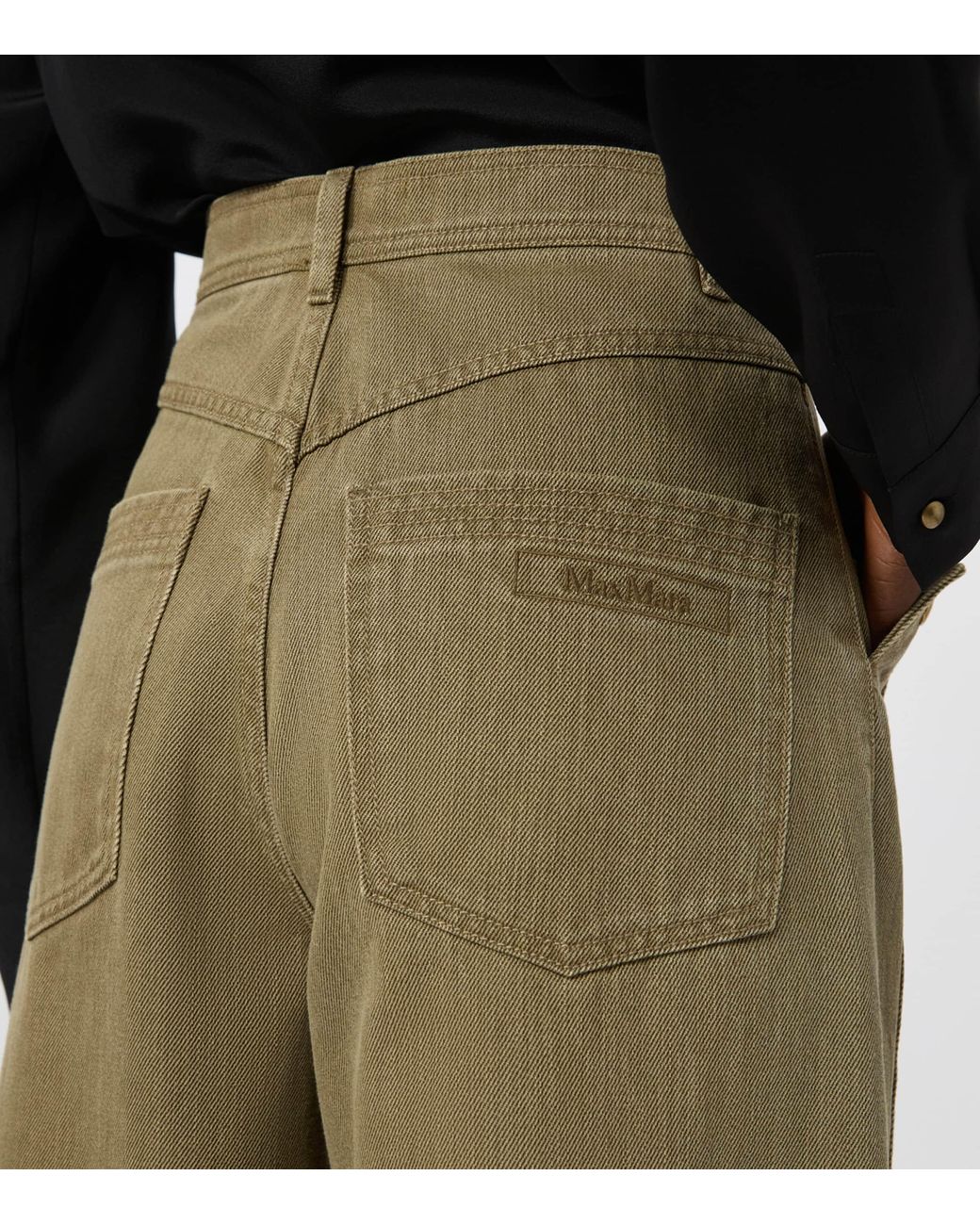 Max Mara Green Wide-Leg Jeans