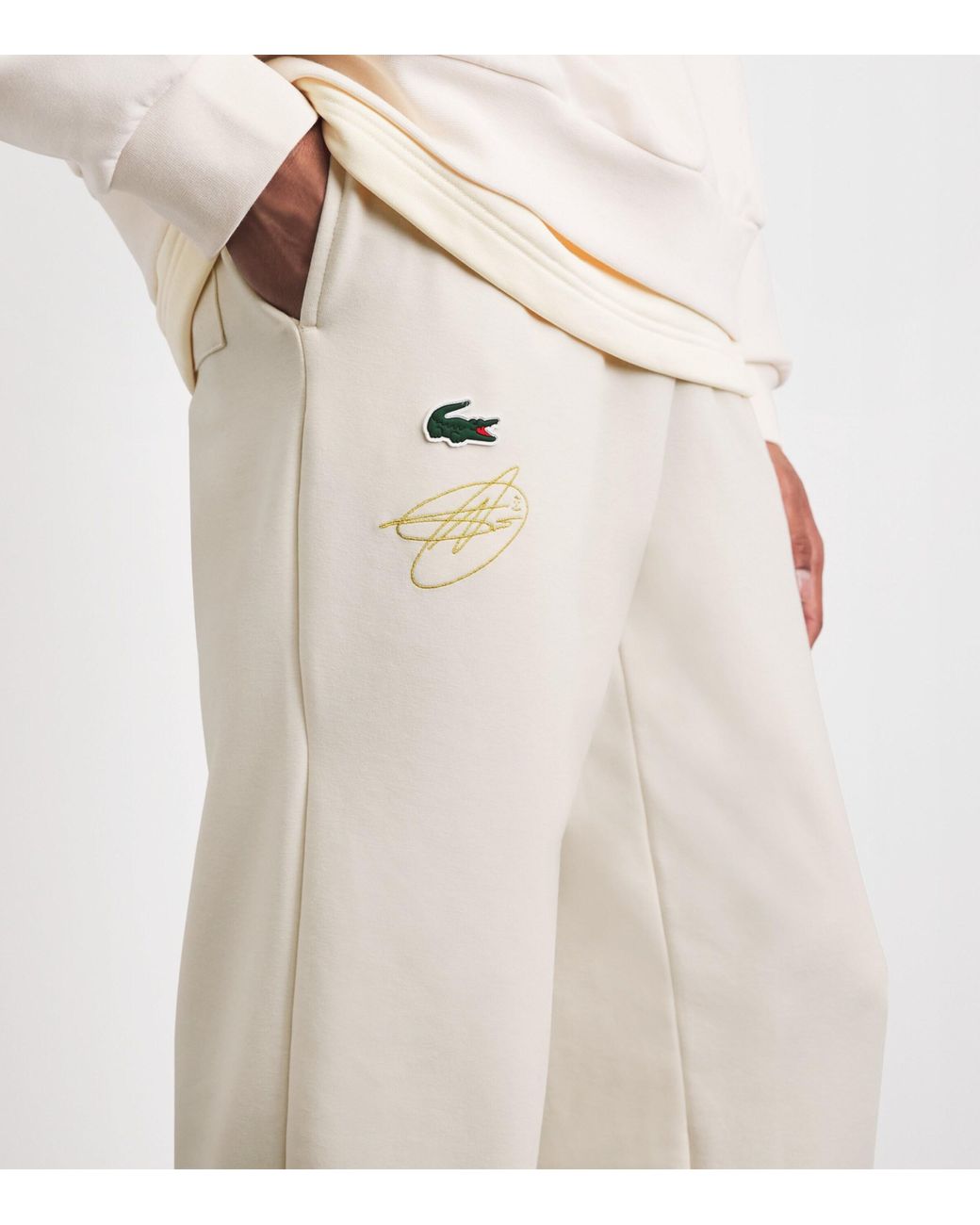 Lacoste White X Novak Djokovic Tennis Cuffed Sweatpants for men