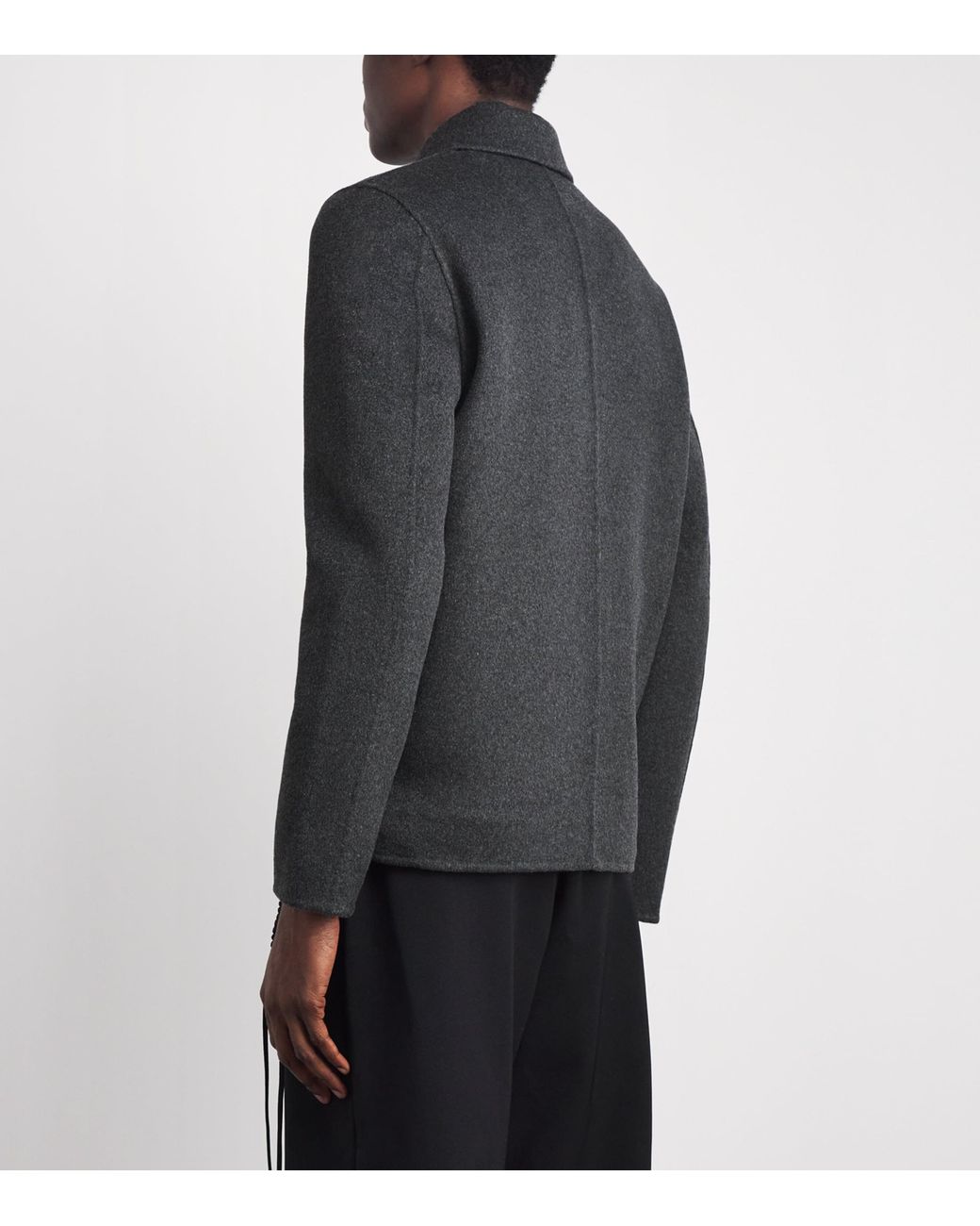 Samsøe & Samsøe Black Recycled Wool-Blend Sapaulo Overshirt for men