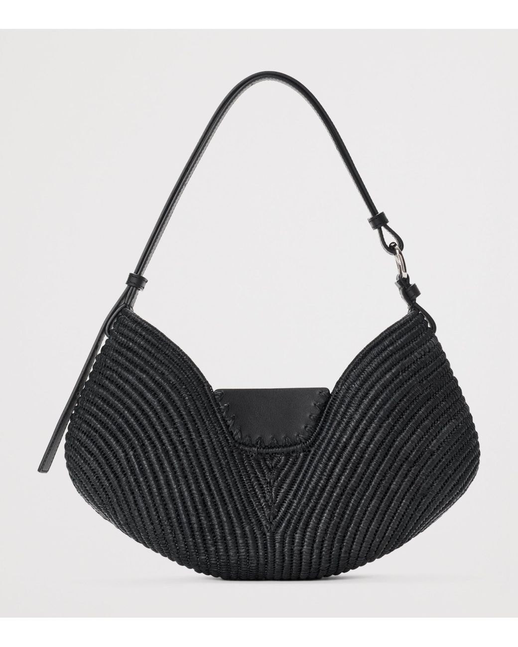 Loewe Black X Paula's Ibiza Medium Raffia Swing Shoulder Bag